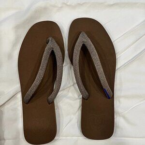 NWB - Rothy's "The Flip Flop" in Shimmery Shell, Size 6